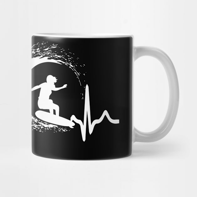 surfing heartbeat gift shirt by Upswipe.de